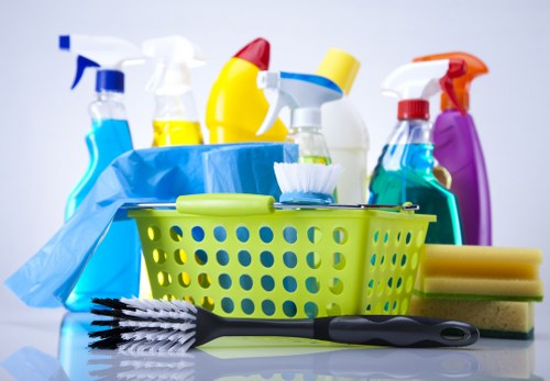 Carpet cleaning technician preparing equipment safely