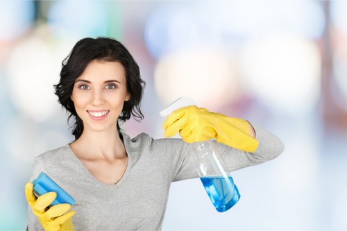 Deep carpet cleaning equipment in use